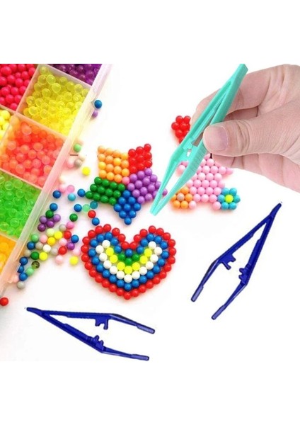 Penset 13 cm Plastik Mavi - Küt Uçlu Dişli Düz Cımbız - 100 Adetlik Toptan Set