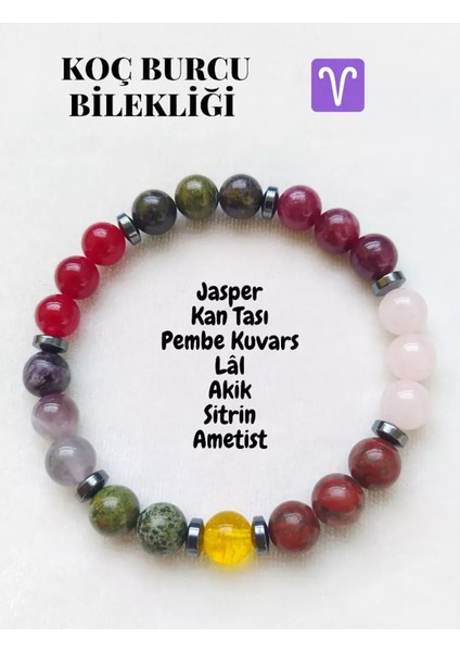 Koç Burcu Doğaltaş Unisex Bileklik