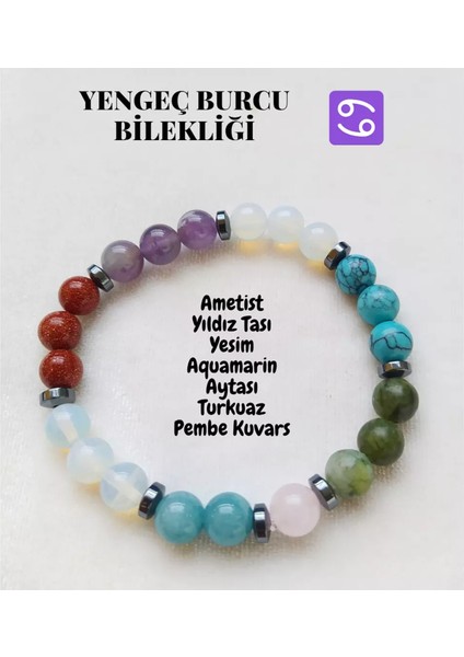 Yengeç Burcu Doğaltaş Unisex Bileklik Mudisaat