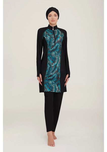 Adasea 4419 Önden Yarım Fermuarlı Tesettür Mayo