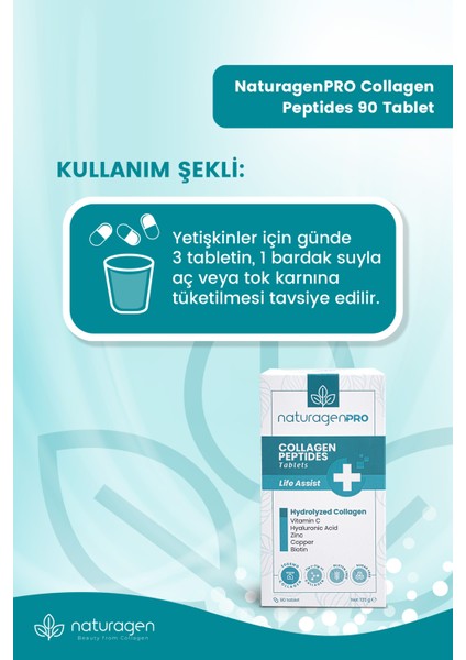 Pro 90 Tablet Beauty Collagen (Hidrolize )(Tip-1 Tip-3 Hyaluronic Acid,Vitamin C,Biotin,Çinko,Bakır)