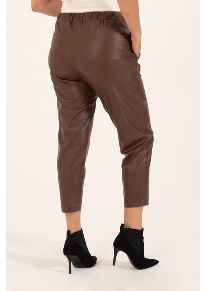 Suni Deri Beli Lastikli Cepli Pantolon indirimleri