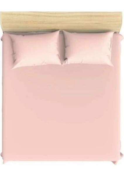 Pembe Renk Çift Kişilik Lastikli Çarşaf Seti