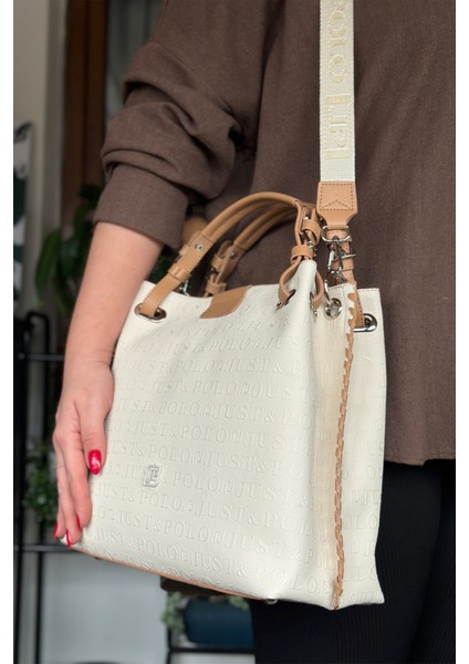 4 Bölmeli Büyük Boy Örgülü Model Ayarlanabilir Askılı Kadin Omuz Cantasi 4031 Krem fiyatları