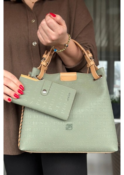 4 Bölmeli Büyük Boy Örgülü Model Ayarlanabilir Askılı Kadin Omuz Cantasi 4031 Yeşil Kombin