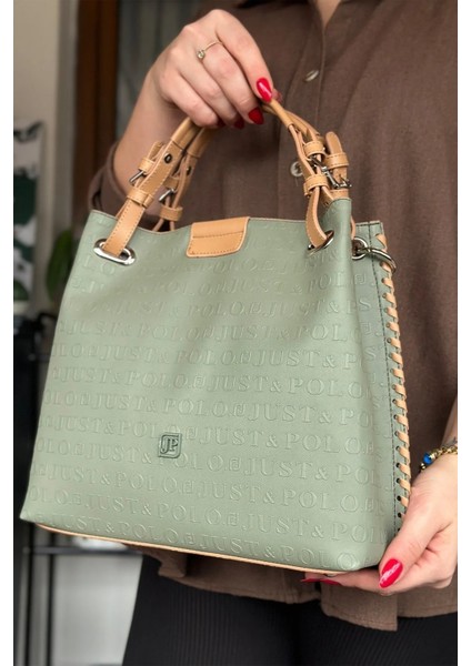 4 Bölmeli Büyük Boy Örgülü Model Ayarlanabilir Askılı Kadin Omuz Cantasi 4031 Yeşil Kombin indirimleri