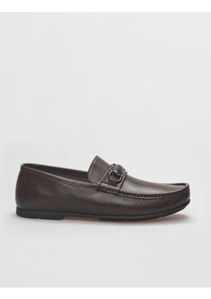 Deri Kahverengi Tokalı Erkek Loafer