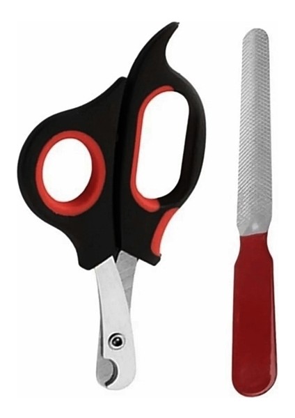 Büyük Boy Törpülü Kedi Köpek Tırnak Makası 14 Cm-14 cm Kırmızı