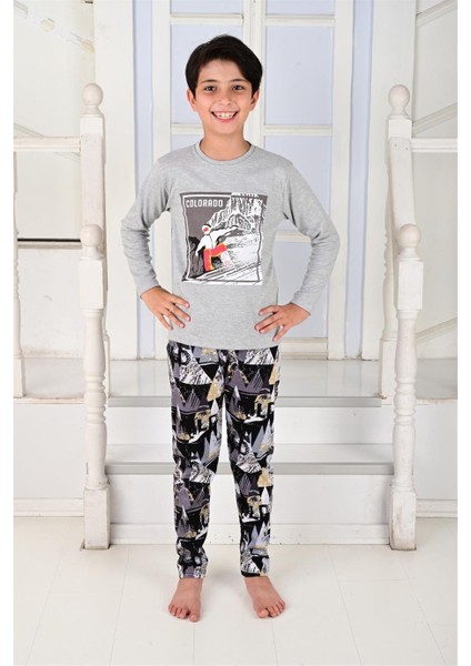 Erkek Çocuk Uzun Kollu Pijama Takımı Colarado Gri modelleri