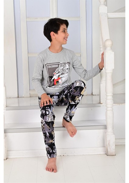 Erkek Çocuk Uzun Kollu Pijama Takımı Colarado Gri fırsatları