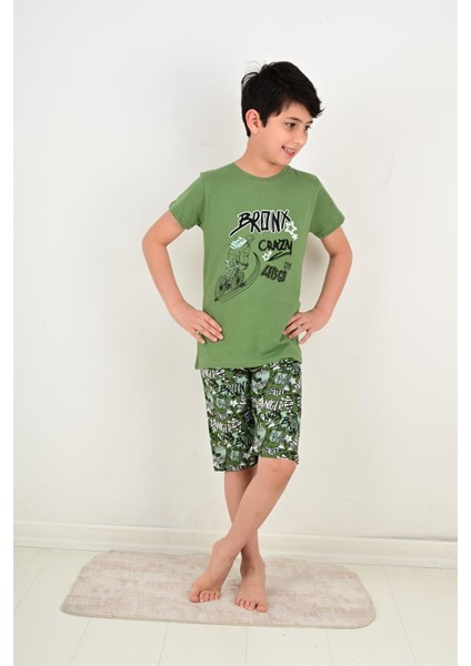 Erkek Çocuk Kapri Pijama Takımı Bronx Crazy Yeşil modelleri