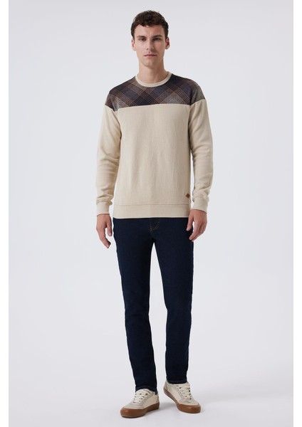 Zayn Erkek Sweatshırt Bej-Kahve