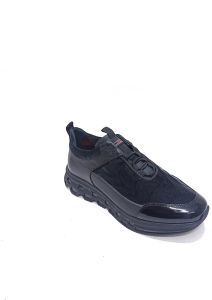 Siyah Deri Erkek Sneaker Ayakkabı fırsatları
