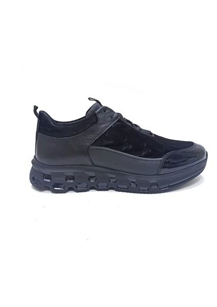 Siyah Deri Erkek Sneaker Ayakkabı indirimleri