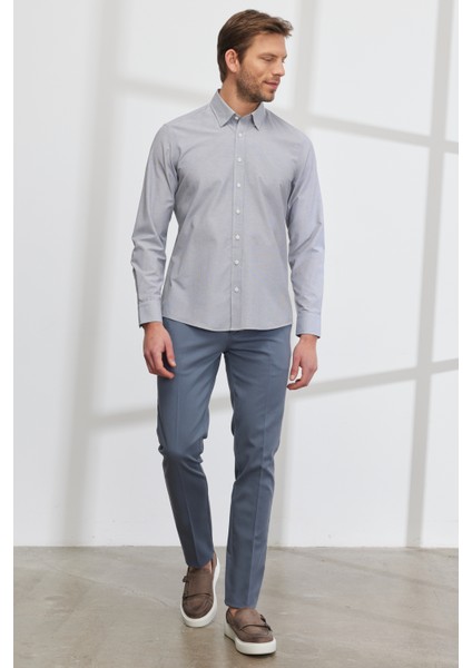 Erkek Petrol Slim Fit Dar Kesim Yan Cepli Pamuklu Esnek Armürlü Pantolon modelleri