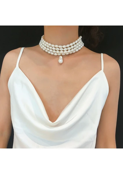 İpar Aksesuar Choker Şık Inci Kolye