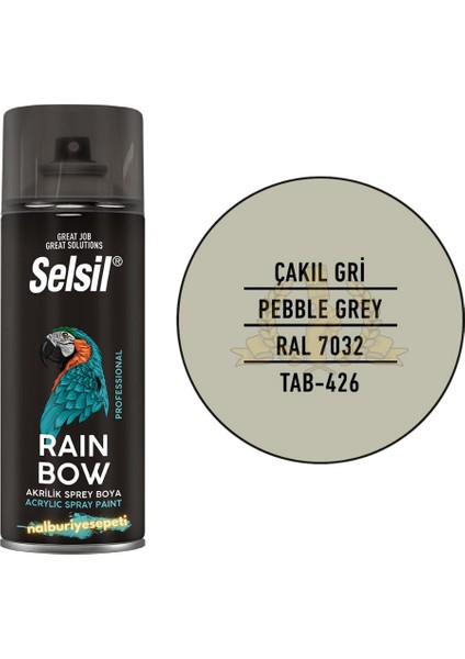 Rainbow Akrilik Sprey Boya Çakıl Gri 400 Ml. - RAL7032