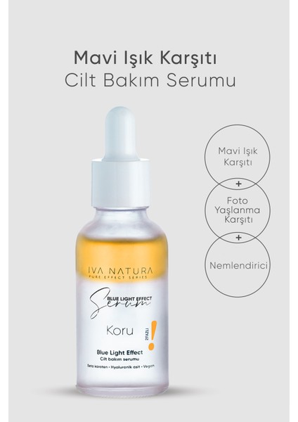 Mavi Işık Karşıtı Yenileyici Cilt Bakım Serumu Beta Karoten Vitamin Ve Hyaluronik Asit Içerikli 30 Ml