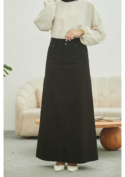 2254- Klasik Gabardin Etek Siyah