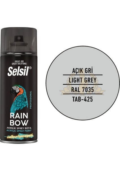 Rainbow Akrilik Sprey Boya Açık Gri 400 Ml. - RAL7035