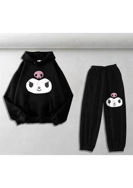 Siyah Sweatshirt-Eşofman Altı İkili Takım