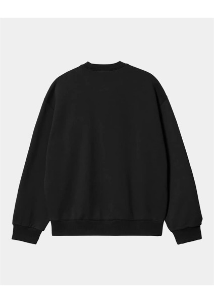 Touz Moda Hope Hand Baskılı Siyah Oversize Bisiklet Yaka Sweatshirt