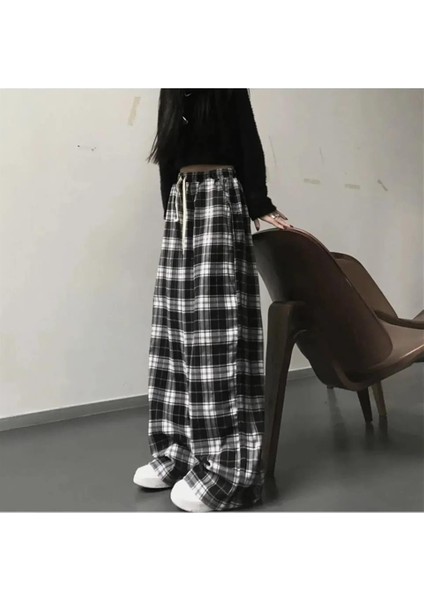 Harajuku Siyah Beyaz Ekose Tracksuit Eşofman Altı fiyatları