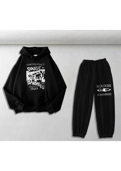 Siyah Sweatshirt-Eşofman Altı İkili Takım