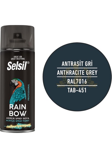 Rainbow Akrilik Sprey Boya Antrasit 400 Ml. - Ral7016