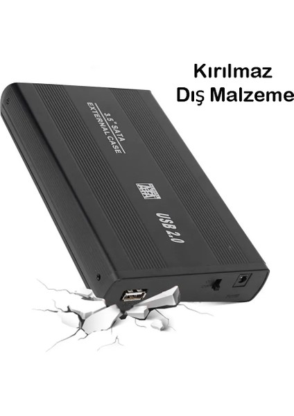 3.5 Inç USB 2.0 Harddisk HDD Kutusu Alüminyum SSD Sata Harici Hard Disk Kutu