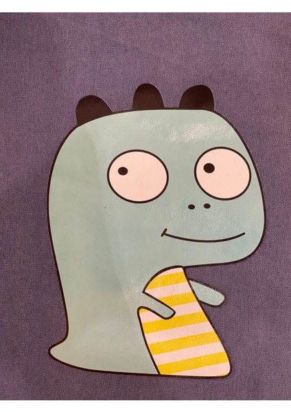 13X10 cm Ütü Ile Yapışan Neşeli Dinazor Aplike Arma Baskı Transfer Baskı