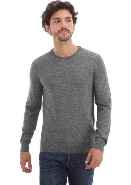 Triko Battal Büyük Beden Sıfır Yaka Yünlü Basic Erkek Kazak