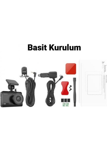 Hc Seri 200MAH Şarjlı 1080P Akıllı Ön Arka Araç Kamerası 140° Geniş Açı Gece Görüşlü Araç Kamerası