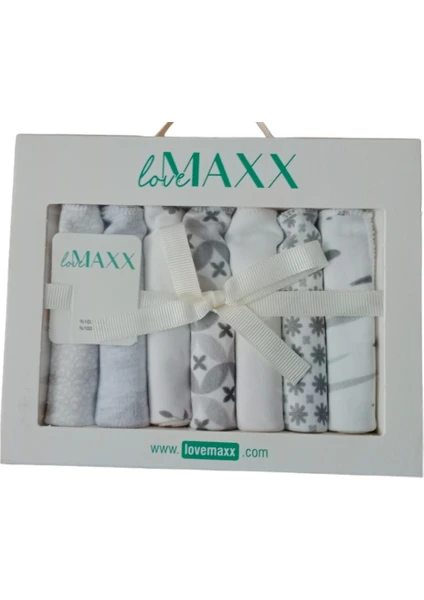 Baby Jem LOVE MAGİC Lovemaxx 230LV Bebek Karışık Desenli Grİ Yedili Ağız Mendili