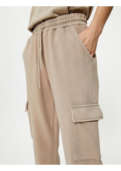 Jogger Pantolon Kargo Cepli Beli Bağcıklı