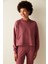Gül Kurusu Yumuşak Dokulu Kapüşonlu Kanguru Cepli Sweatshirt 4