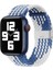 Apple Watch Bantları ile Uyumlu 42MM 44MM 45MM, Gerilebilir Örgülü Solo Döngü Elastik Kadın Erkek Yedek Spor Bileklik, Paslanmaz Çelik Tokalı Mavi Beyaz (Yurt Dışından) 1