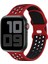 Apple Watch Kordonları Için 42MM 44MM 45MM, Nefes Alabilen Yumuşak Silikon Spor Yedek Kayış Kadın Erkek Iwatch Serisi 7/se/6/5/4/3/2/1 ile Uyumlu, Spor Versiyonu (Kırmızı Siyah) (Yurt Dışından) 1