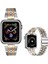 Apple Watch Bandı 42MM 44MM 45MM ile Uyumlu, Iwatch Serisi Için Sağlam Paslanmaz Çelik Metal Kayış, Gümüş/pembe Altın (Yurt Dışından) 1