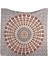 Hippi Bohem Psychedelic Altın Mavi Tavuskuşu Mandala Duvar Asılı Yatak Goblen (Turuncu Kahverengi, Boyut: 59,1" x 78,7") (Yurt Dışından) 1