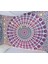 Hippi Bohem Psychedelic Altın Mavi Tavuskuşu Mandala Duvar Asılı Yatak Goblen (Pembe Mavi, Boyut: 51,2" x 59,1") (Yurt Dışından) 1