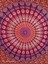 Hippi Bohem Psychedelic Altın Mavi Tavuskuşu Mandala Duvar Asılı Yatak Goblen (Mavi Kırmızı, Boyut: 70,9" x 90,6") (Yurt Dışından) 2