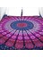 Hippi Bohem Psychedelic Altın Mavi Tavuskuşu Mandala Duvar Asılı Yatak Goblen (Mor Pembe, Boyut: 59,1" x 78,7") (Yurt Dışından) 2