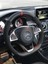 Renault Megane 1 Araç Için Kırmızı Yüzüklü Karbon Nubuk Deri Dikmeli Direksiyon Kılıfı 1