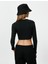 Uzun Kollu Crop Tişört Kaşkorse Bisiklet Yaka Slim Fit 4