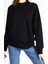 Siyah Bisiklet Yaka Basic Yumuşak Dokulu Salaş Sweatshirt 1