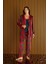 Farya Home Luxury Velvet 3 Parça Fransız Kadife Sabahlıklı Desenli Pijama Takımı 2