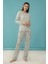4065 Klasik Çıtır Çiçek Baskılı Uzun Kol Bayan Pijama Takım 3