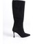 Kadın Süet Uzun Çizme 9 cm İnce Topuk Siyah Şık Tasarım ile Günlük Kullanım İçin 2