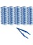 Penset 13 cm Plastik Mavi - Küt Uçlu Dişli Düz Cımbız - 100 Adetlik Toptan Set 1